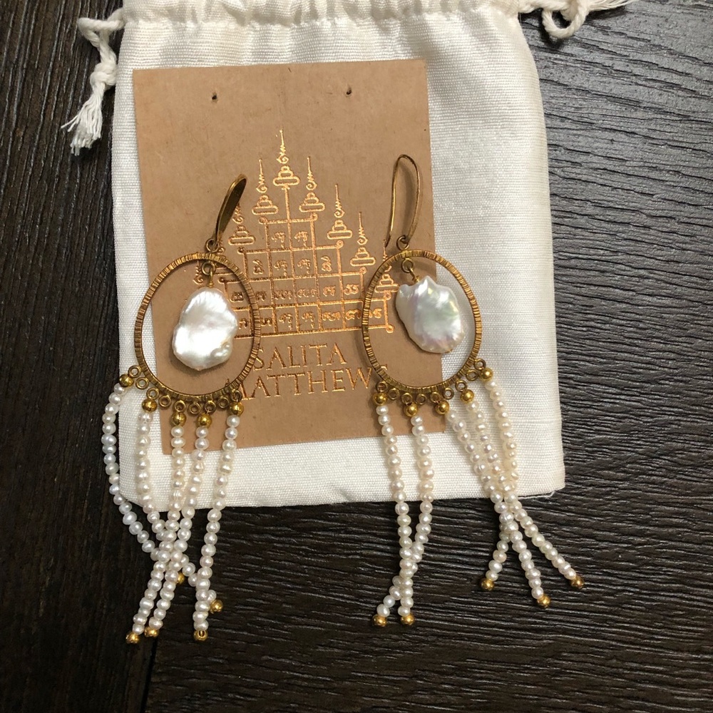 Grace loves lace pearl tassel earrings salitha Matthews